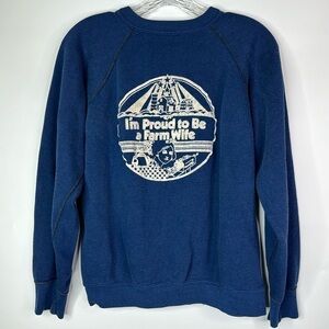 Vintage Sportswear I'm Proud To Be A Farm Wife Raglan Sleeve Sweatshirt Large